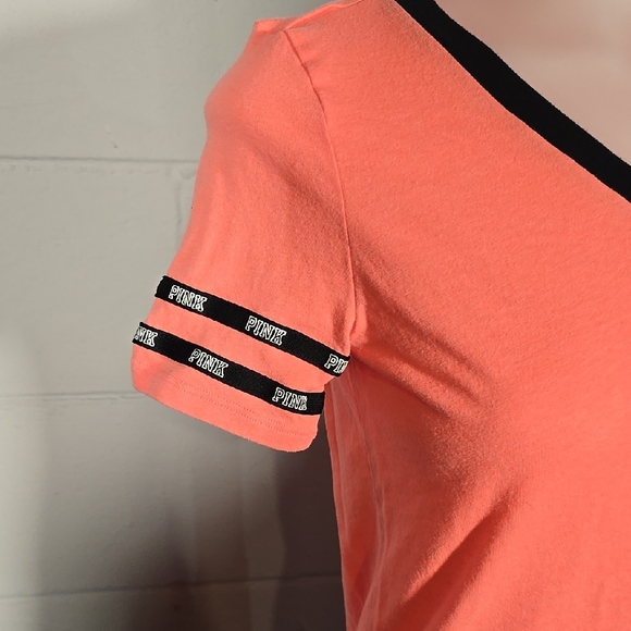 PINK Victoria's Secret Women's Coral V-Neck Top - Picture 2 of 8